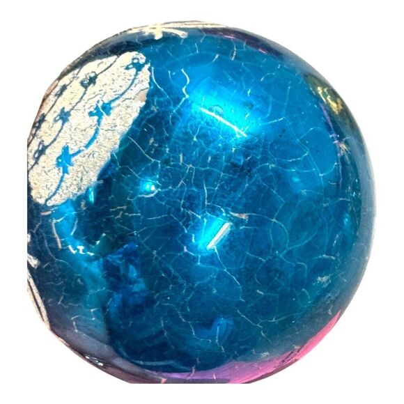 Set 5 West Germany Shiny Brite Christmas Tree Themed Ornaments Vtg Glass Balls - Picture 10 of 12